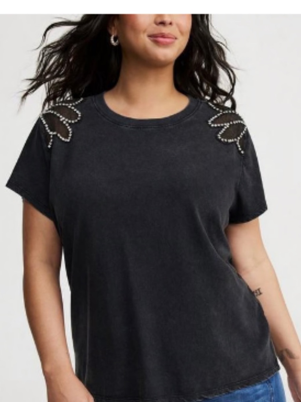 Torrid Embellished Black Top